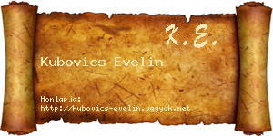 Kubovics Evelin névjegykártya